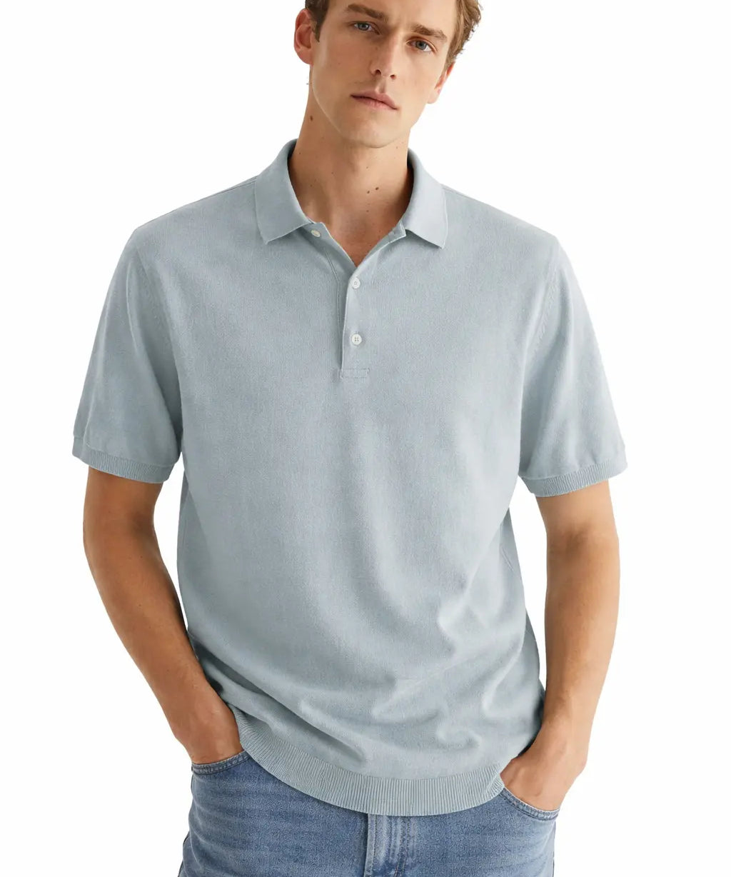 Cotton Polo Shirt shown in a lifestyle setting