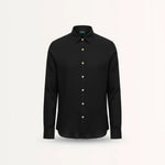 Front view of Black Old Money Retro Style Shirt