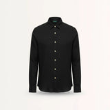Front view of Black Old Money Retro Style Shirt