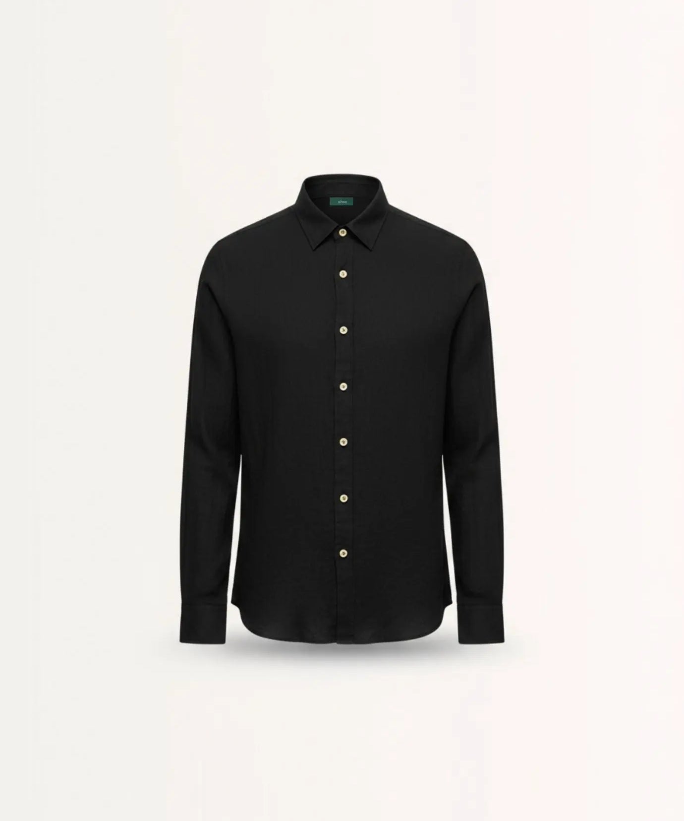 Front view of Black Old Money Retro Style Shirt