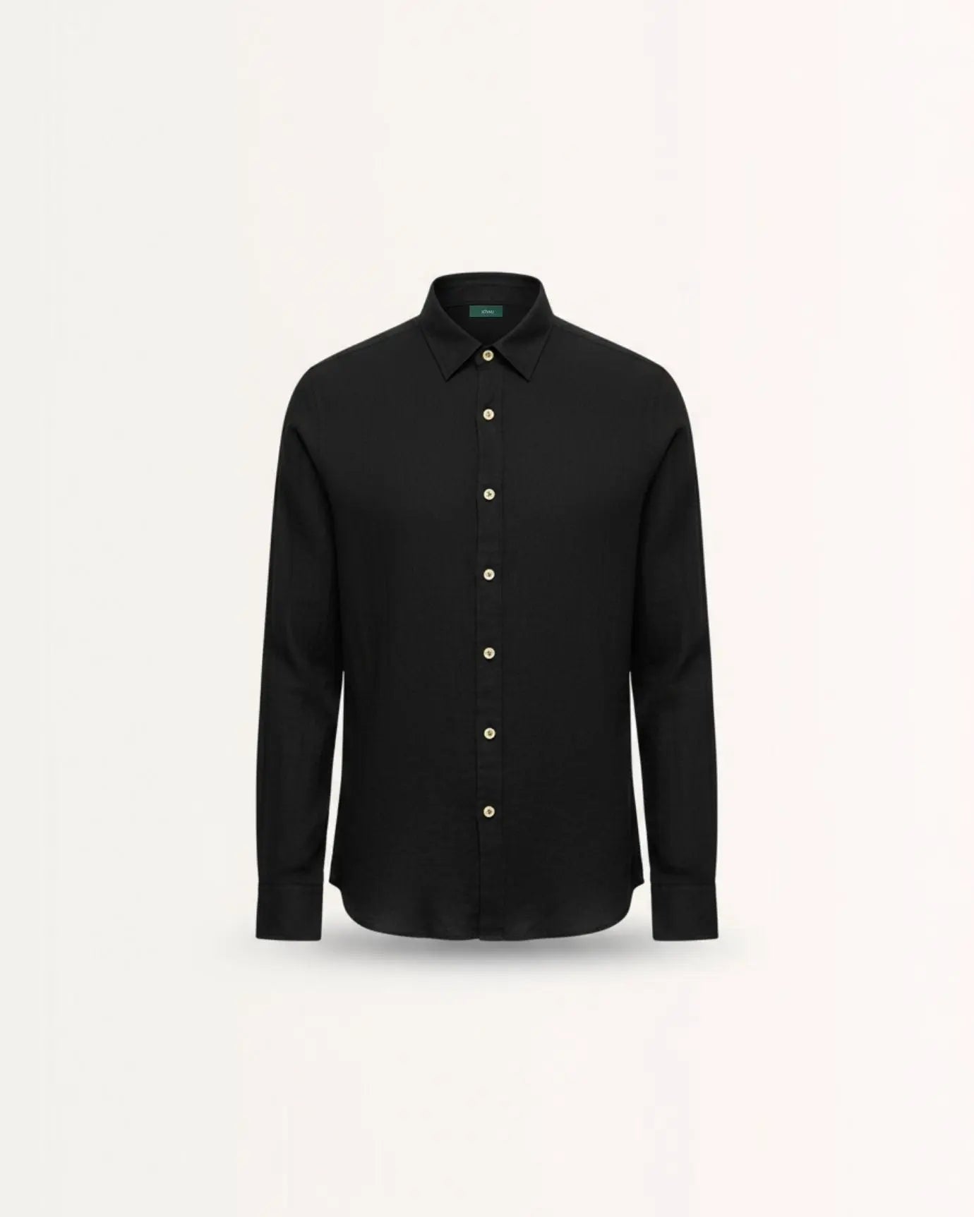 Front view of Black Old Money Retro Style Shirt