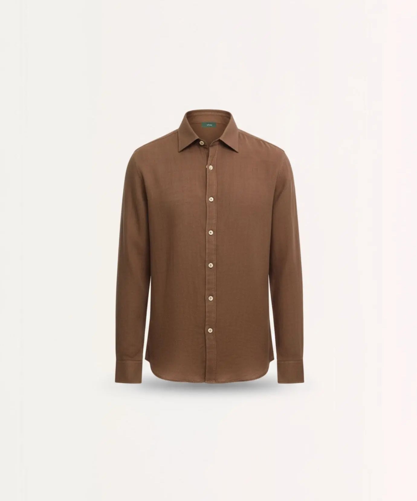 Front view of Khaki Old Money Retro Style Shirt