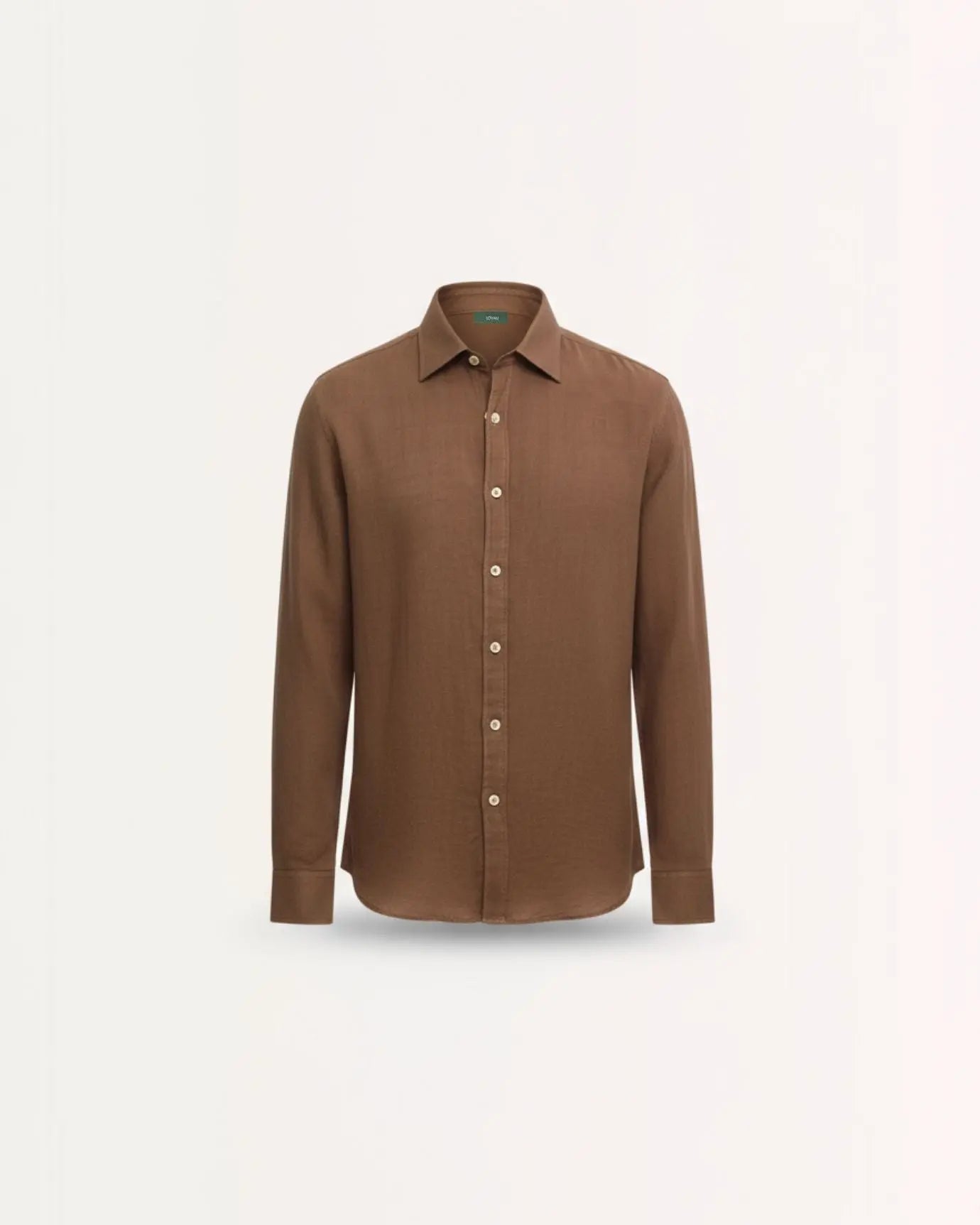 Front view of Khaki Old Money Retro Style Shirt