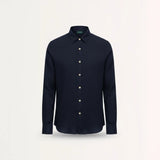 Front view of Navy Blue Old Money Retro Style Shirt
