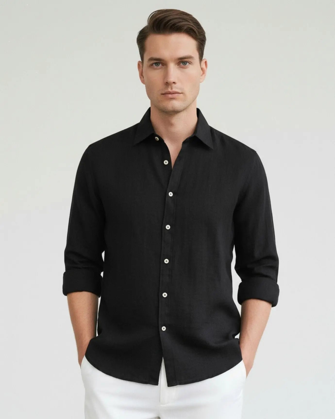 Old Money Retro Style Shirt shown in a lifestyle setting, alternate view