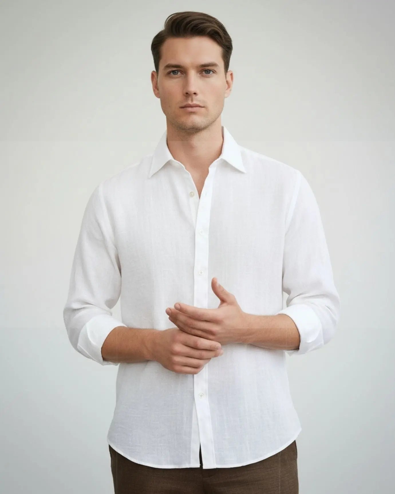 Old Money Retro Style Shirt shown in a lifestyle setting, cropped view
