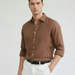 Old Money Retro Style Shirt shown in a lifestyle setting, full length view