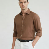Old Money Retro Style Shirt shown in a lifestyle setting, full length view