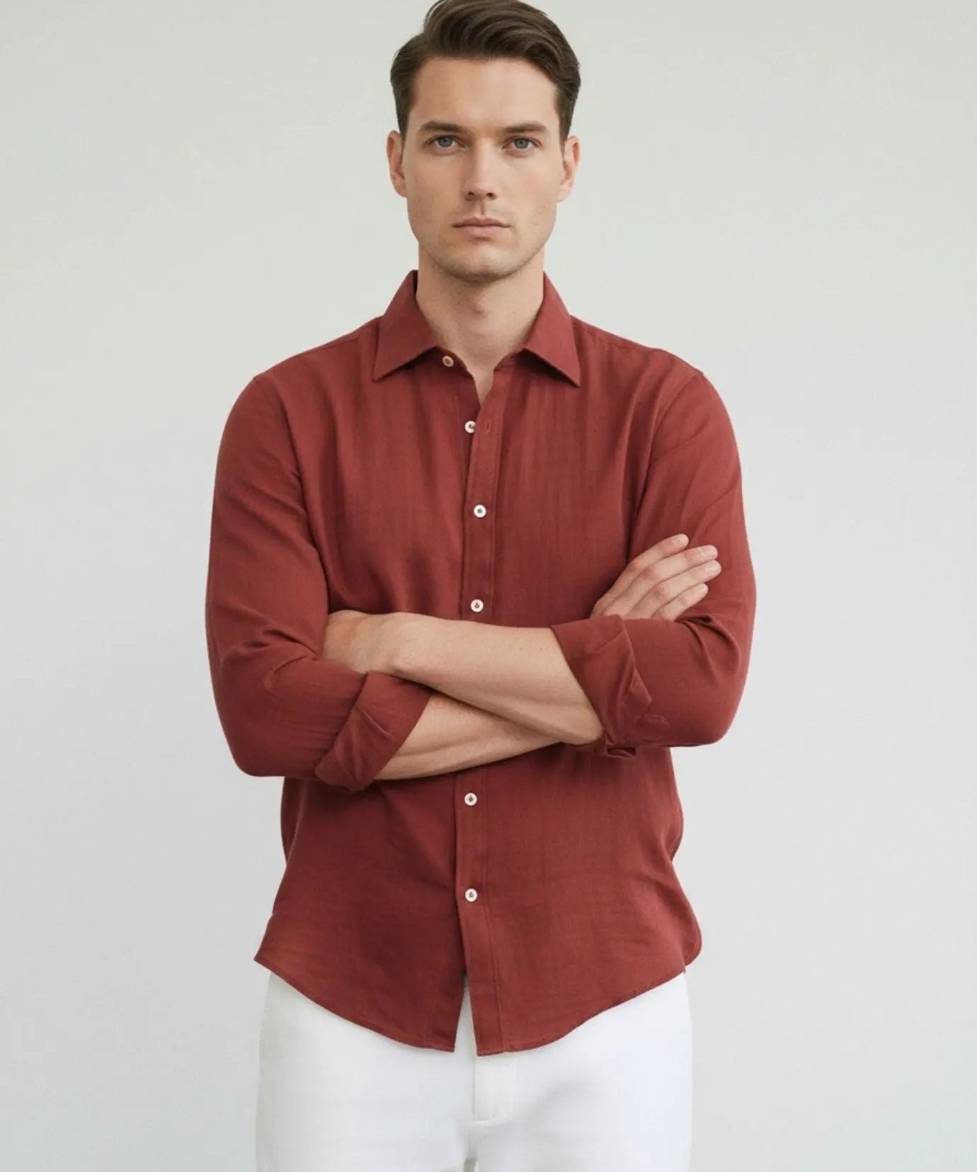 Old Money Retro Style Shirt shown in a lifestyle setting