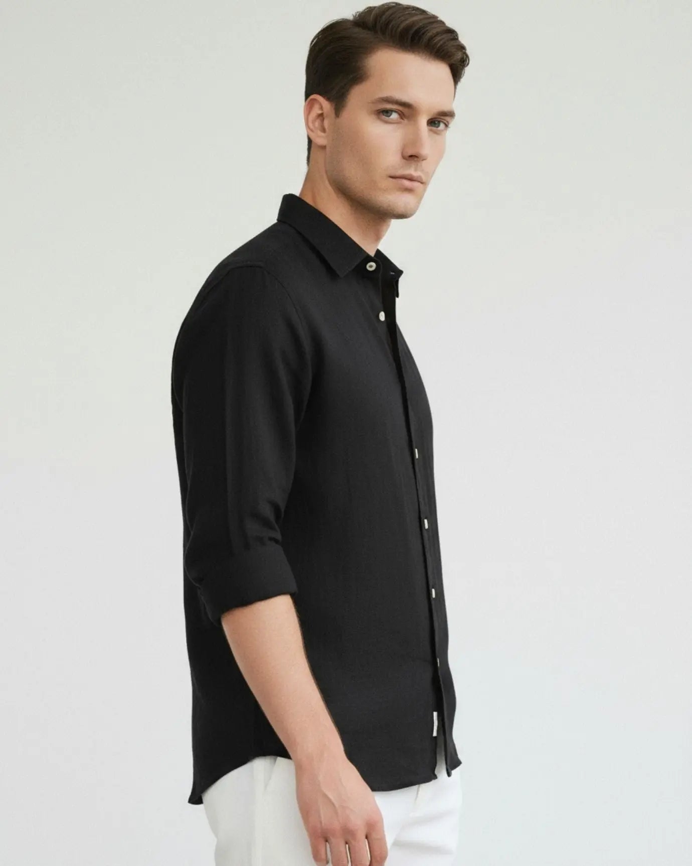 Side view of Old Money Retro Style Shirt