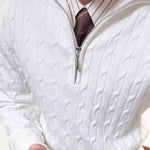 Close-up detail of Old Money Retro Sweater Zip