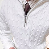 Close-up detail of Old Money Retro Sweater Zip