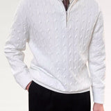 Old Money Retro Sweater Zip shown in a lifestyle setting, alternate view