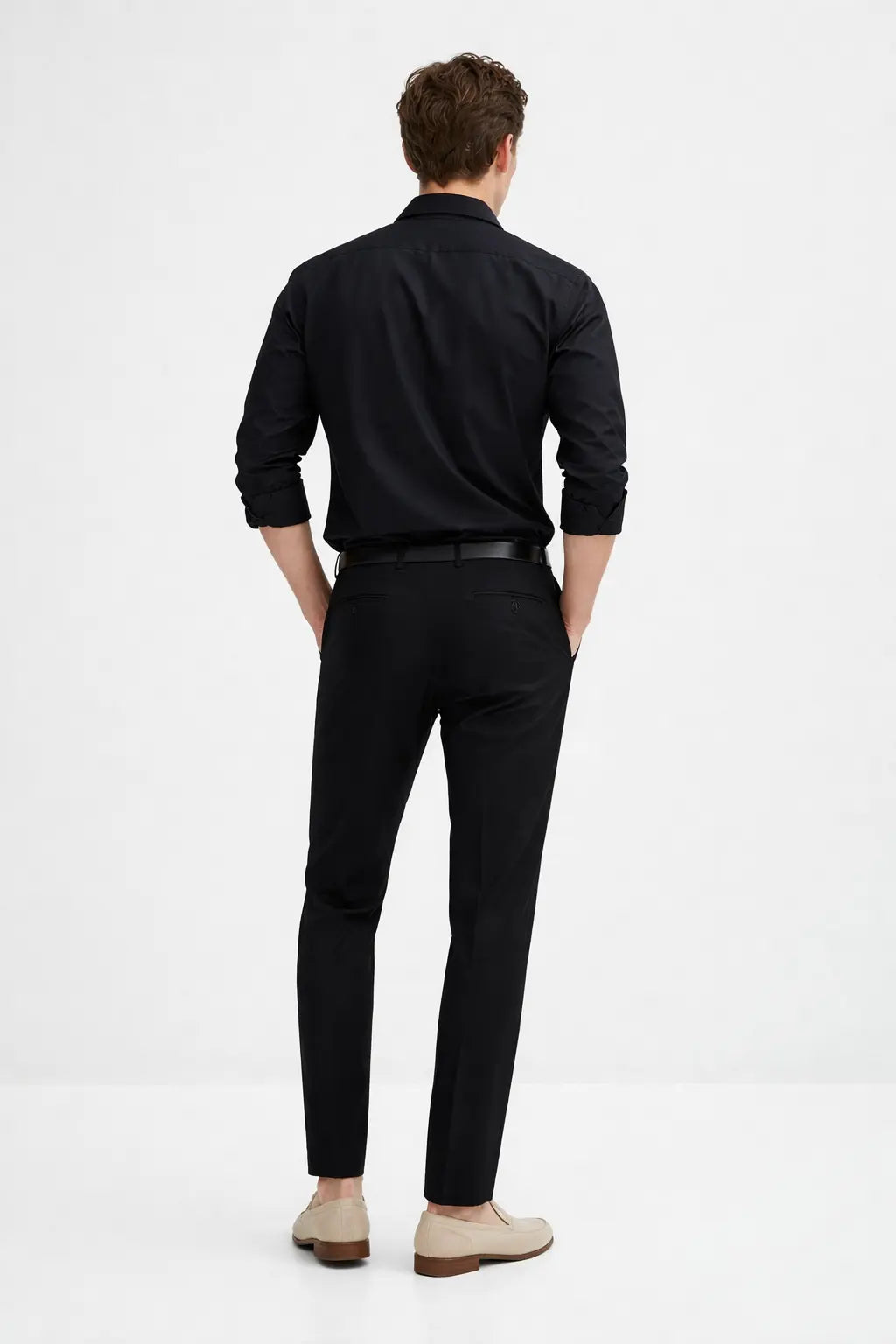 Back view of Old Money Stretch Button-up Shirt