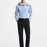 Old Money Stretch Button-up Shirt shown in a lifestyle setting, alternate view