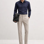Old Money Stretch Button-up Shirt shown in a lifestyle setting, cropped view