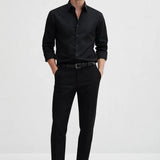Old Money Stretch Button-up Shirt shown in a lifestyle setting