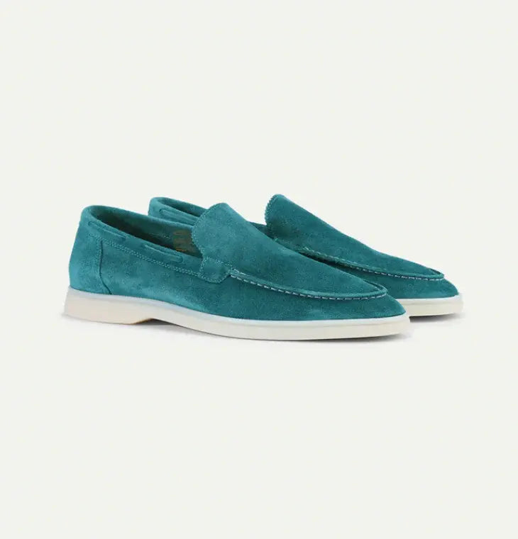 Side view of Old Money Suede Loafers, alternate view