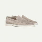 Side view of Light beige Old Money Suede Loafers