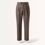 Front view of Coffee Brown Old Money Trousers Neapolitan Wool