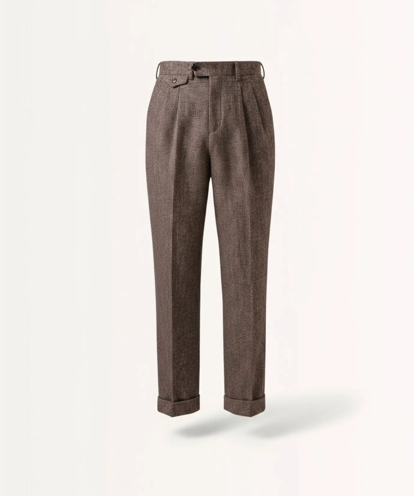 Front view of Coffee Brown Old Money Trousers Neapolitan Wool