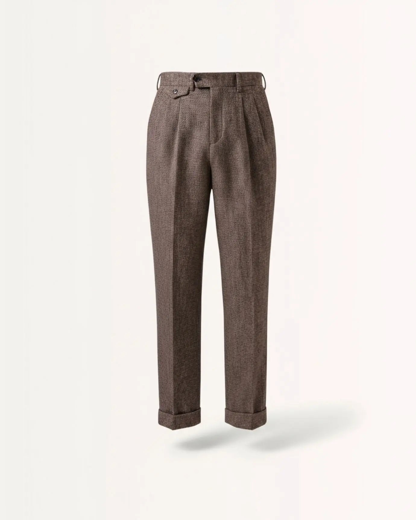 Front view of Coffee Brown Old Money Trousers Neapolitan Wool
