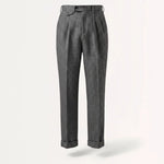 Front view of Grey Old Money Trousers Neapolitan Wool