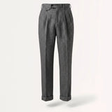 Front view of Grey Old Money Trousers Neapolitan Wool