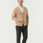 Old Money Wool Cardigan Sweater shown in a lifestyle setting