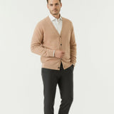 Old Money Wool Cardigan Sweater shown in a lifestyle setting