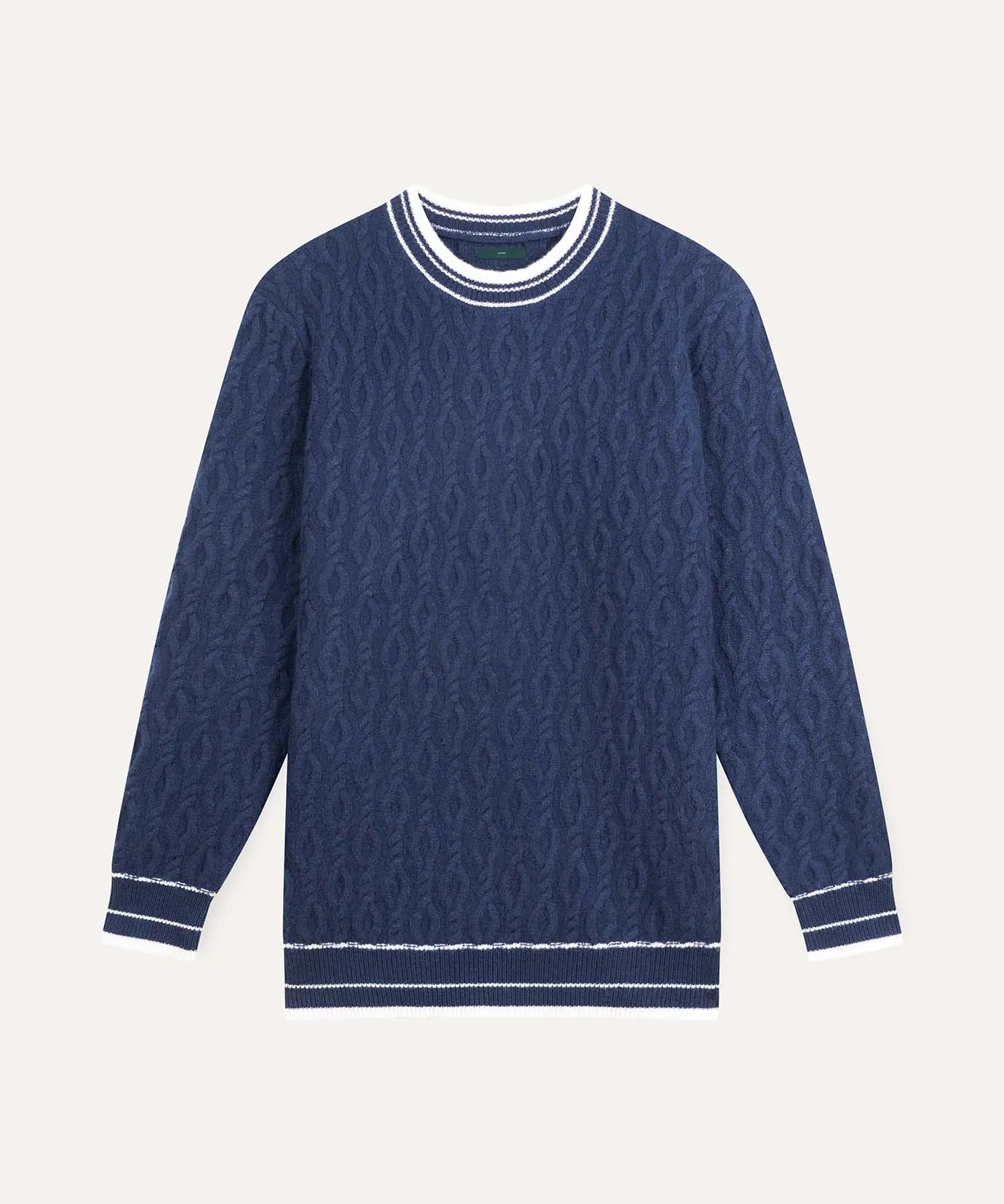 Front view of Blue Old Money Wool & Cashmere Sweater