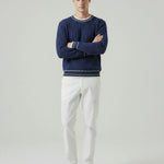 Old Money Wool & Cashmere Sweater shown in a lifestyle setting, cropped view