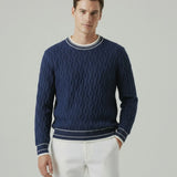 Old Money Wool & Cashmere Sweater shown in a lifestyle setting, full length view