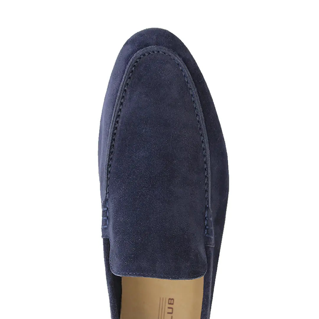 Close-up detail of Old Money Yacht Suède Loafers, texture detail