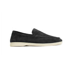 Side view of Black Old Money Yacht Suède Loafers