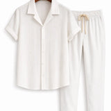 Back view of White Palawan - Short-Sleeved Set