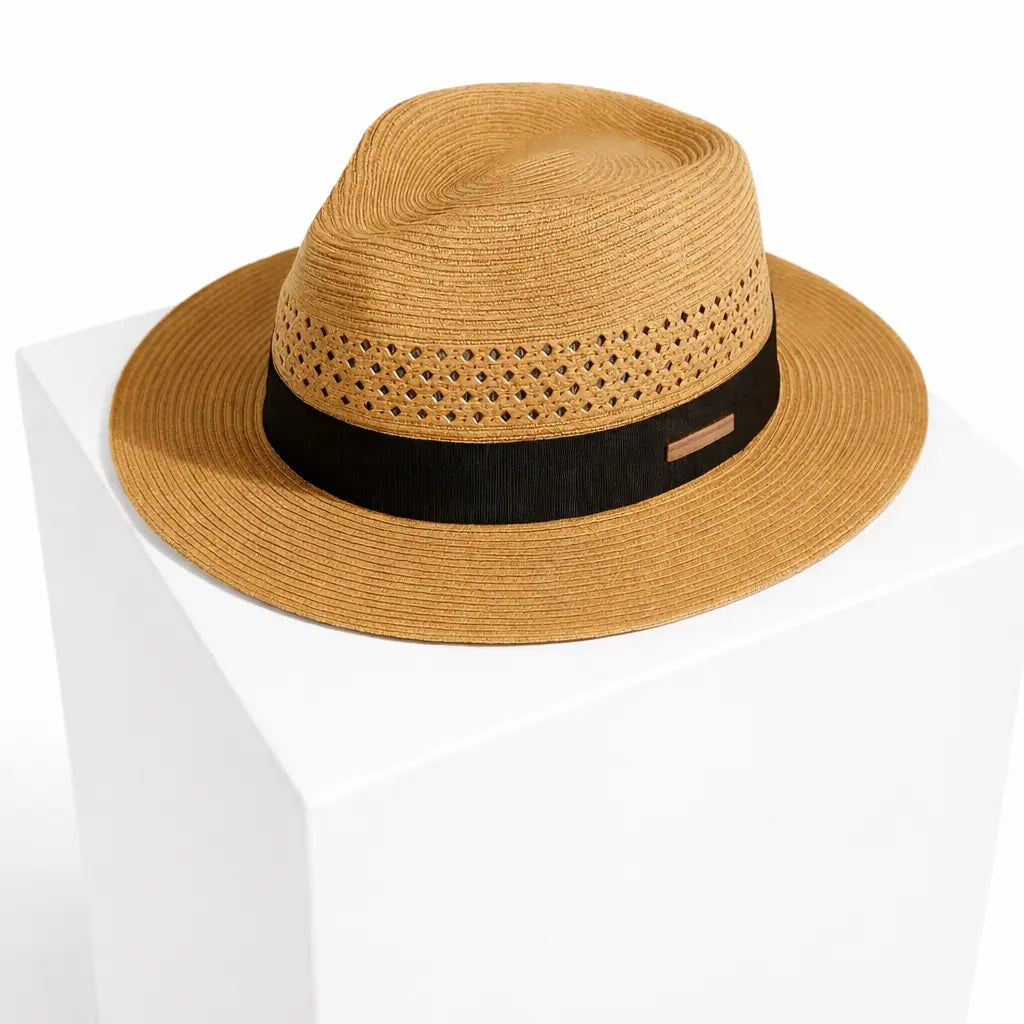 Front view of Black Panama Hat