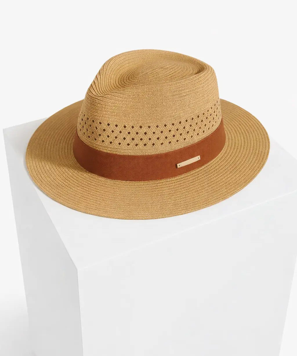 Front view of Brown Panama Hat