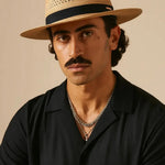Panama Hat shown in a lifestyle setting, full length view