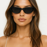 Retro Oval Sunglasses shown in a lifestyle setting, alternate view