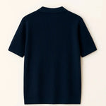 Ribb Polo shown in a lifestyle setting, full length view