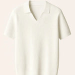 White Ribb Polo shown in a lifestyle setting