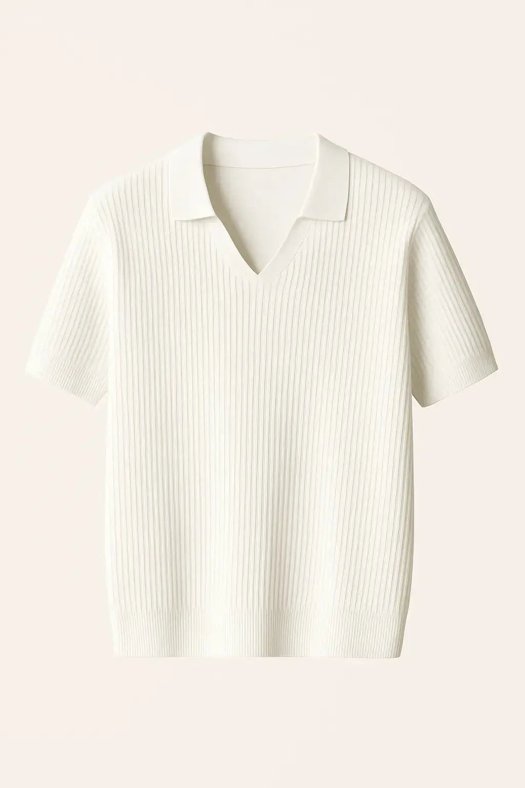 White Ribb Polo shown in a lifestyle setting