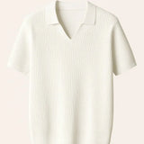 White Ribb Polo shown in a lifestyle setting