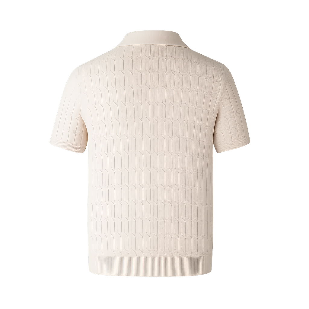 Back view of Noir Ribbed Polo