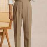 Close-up detail of Khaki San Fransisco Italian Trousers
