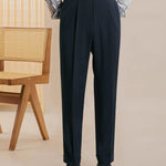 San Fransisco Italian Trousers shown in a lifestyle setting, full length view
