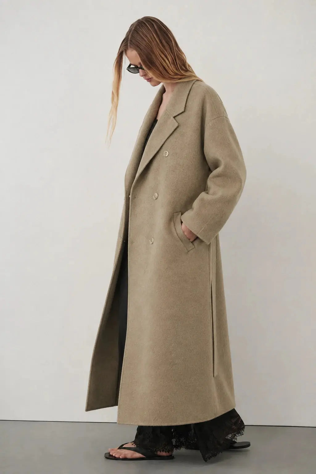 Sandrelle Coat shown in a lifestyle setting