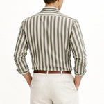 Seastripe Shirt shown in a lifestyle setting, alternate view