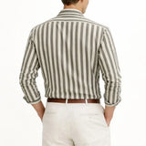 Seastripe Shirt shown in a lifestyle setting, alternate view